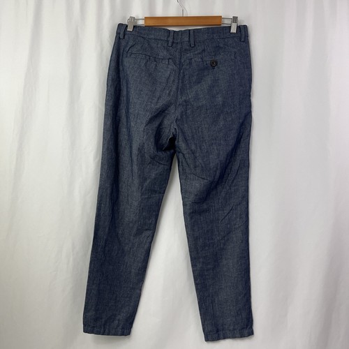Ted Baker Hose Erwachsene London blau Leinenmischung flach vorne Herren Größe 32R 32x29 - Bild 4 von 9