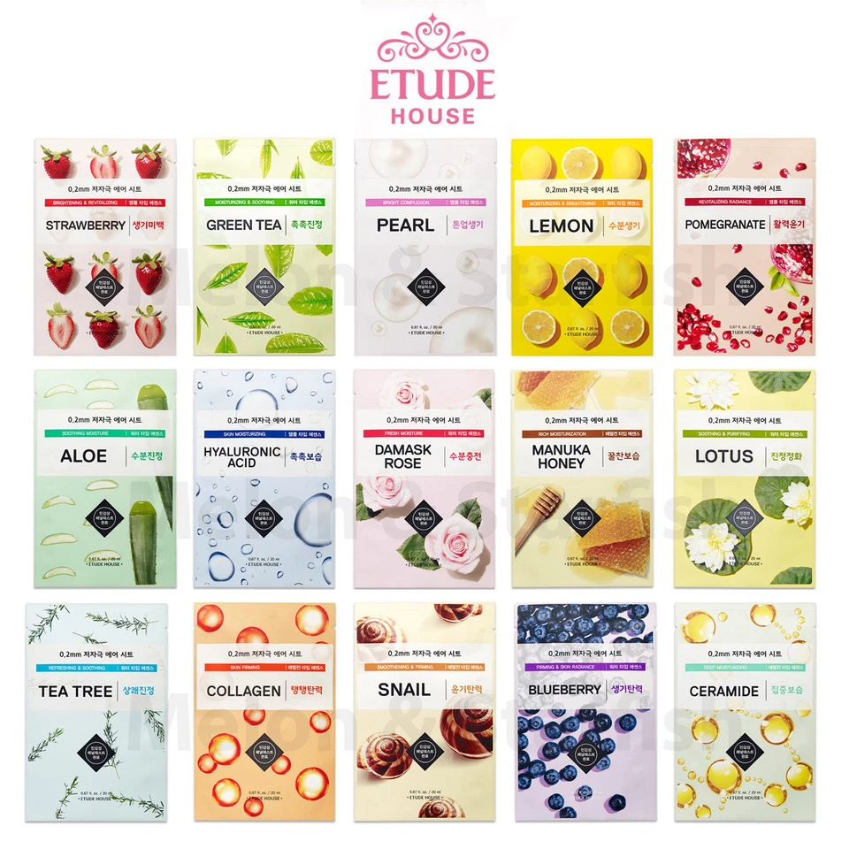 ETUDE HOUSE 0.2 NEW Therapy Air Face Mask Sheet Pack of 10 Sheets - *UK SELLER* - Image 2 of 3