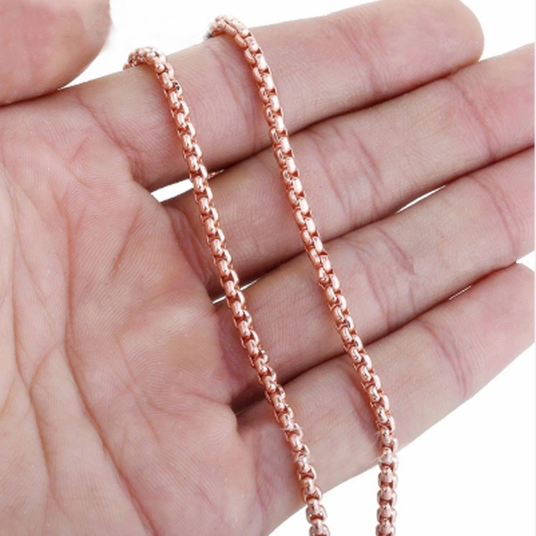 Rose gold rolo chain sale