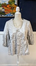 Charles Gray London Gray Silver White Dot Button Evening Blazer Jacket Sz Medium