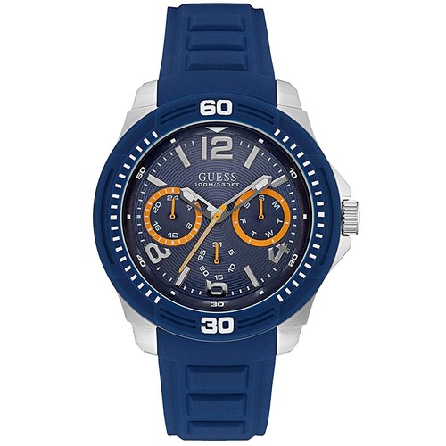 Montre Guess Homme Trend Caoutchouc Noir Multifonctions - Neuf Avec Étiquettes, Boîte