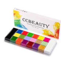 New CCBEAUTY Professional Face & Body Paint Oil Based 20 Colors w/Brushes Neon