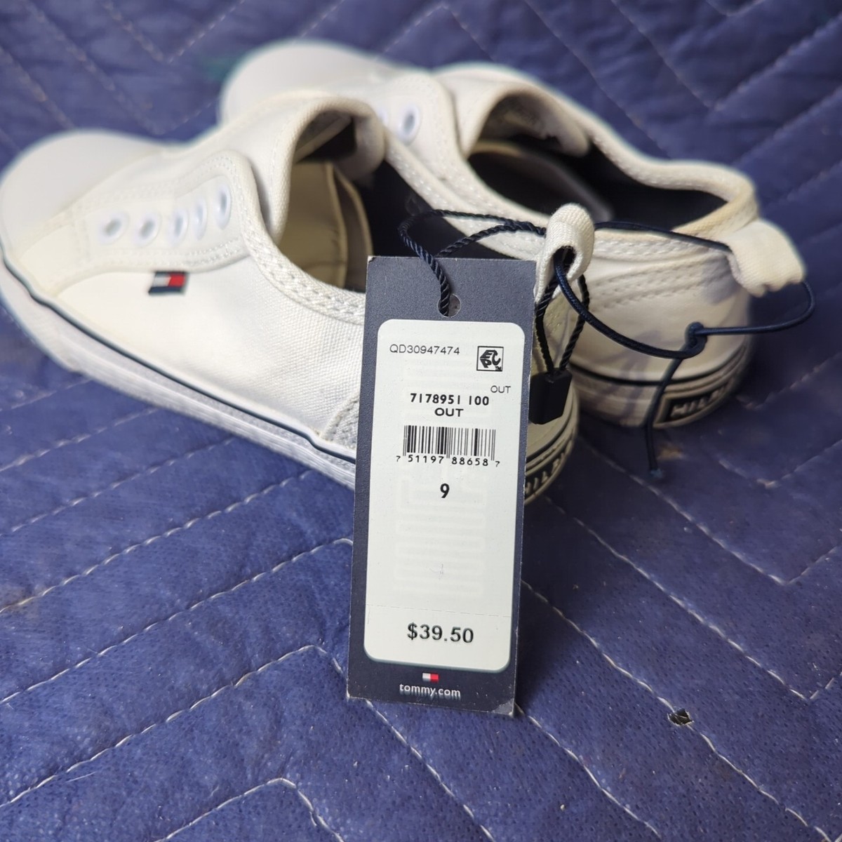 Tommy Hilfiger White No Lace Slip On Shoes Kids Boys Size 9 | eBay