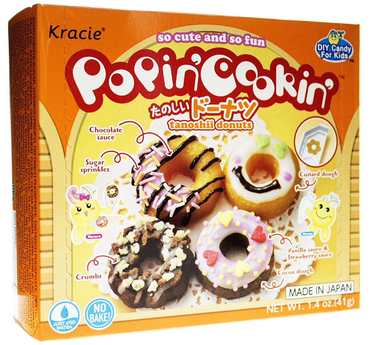 Kracie Popin' Cookin' Diy Japanese Candy Kit , Tanoshii Donuts,41g