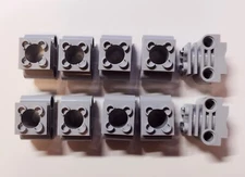 10x Lego Technic Motor Block Cylinder Light Gray - new parts
