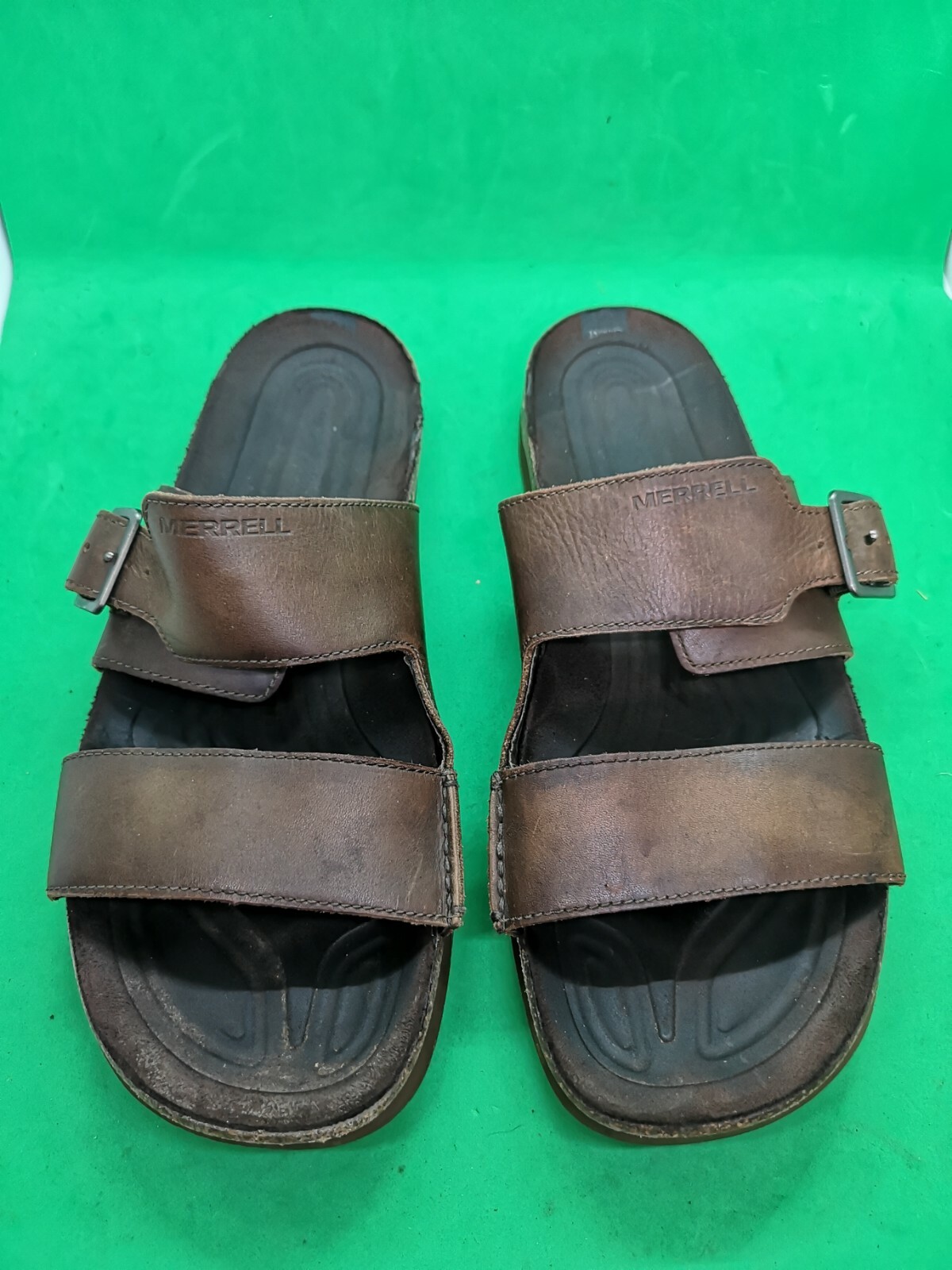 Sandali donna Merrell Select Move taglia 10 M pelle marrone slide