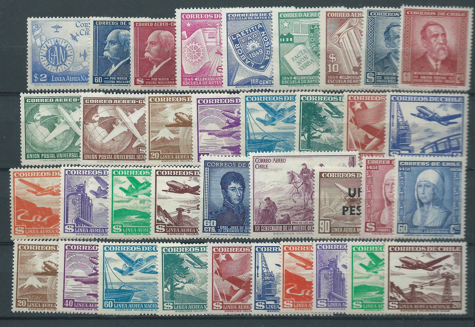 CHILE 1949-51 Complete years MNH pristine condition see scan