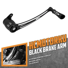 Black Brake Arm Lever Foot Peg Pedal For Harley 00-2017 Softail Fat Boy Breakout