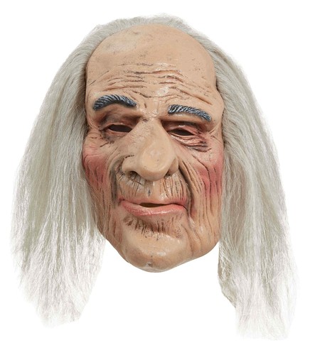 Máscara Realista De Anciano De Látex – Cabeza Completa Para Halloween Y Bromas, Con Pelo Y Barba, Talla Adulto