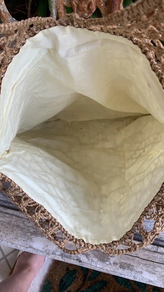 Bolso de Mano Natural Vintage Tejido Crochet Red Macramé Yute Foto 3 de 4