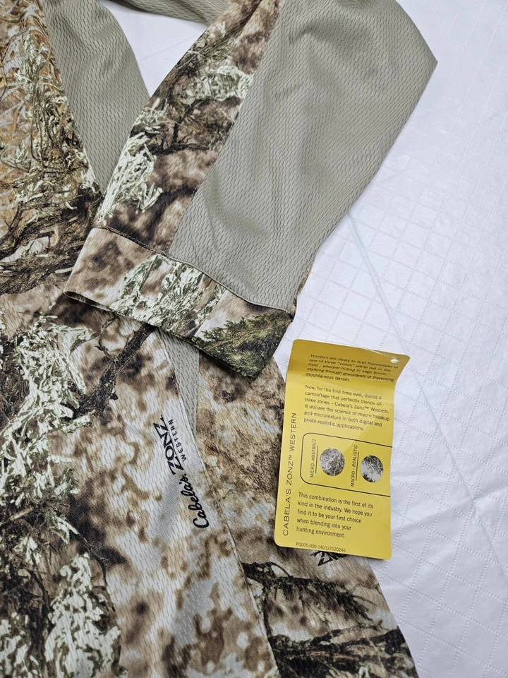 Cabela’s Zonz Camo Shirt Men M Button Shirt Vented Multi Zone Camo Hunting NWT - Image 4 of 4