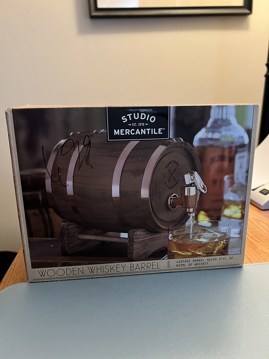 Studio Mercantile Wooden Whiskey Barrel 800 ml 27 FL OZ- No Tap 