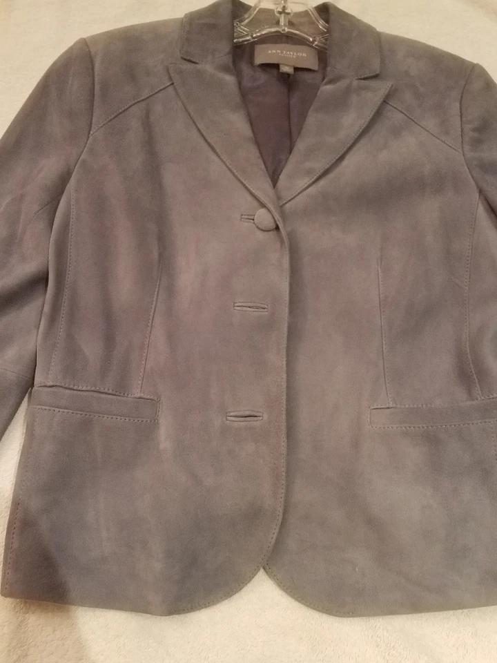 ANN TAYLOR.  CHAQUETA BLAZER GAMUZA.  TALLA 10 PETITE.  Foto 4 de 4