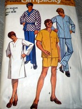 VTG 1960s MENS PAJAMS NIGHT SHIRT Sewing Pattern MEDIUM Chest 38-40