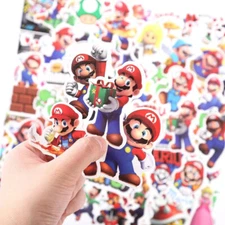 SUPER MARIO BROS STICKERS Astd Party Favors Nintendo Luigi Yoshi Peach Toad *US*