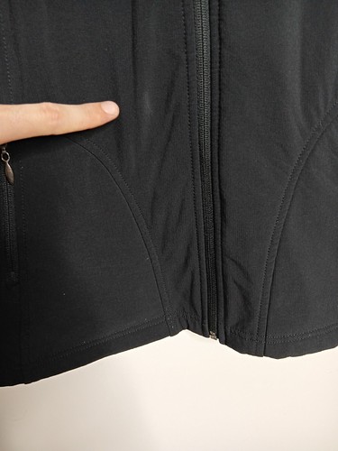 Kathmandu Softshell Hoodie Jacket Womens 12 Black Teal Fleece Lined Full Zip - Picture 9 of 15