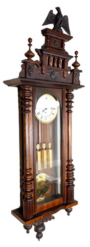 58" Antique 1890 German Gustav Becker Grand Sonnerie Vienna Regulator Wall Clock - Picture 2 of 17