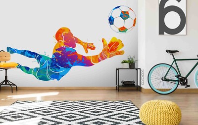 3D Football Goalkeeper Illustration Self-adhesive Removable Wallpaper Murals