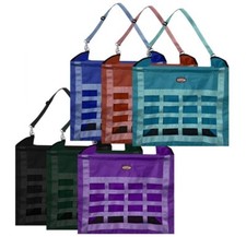 SLOW FEED Heavy Duty Nylon HAY TOTE 16 Feeder Holes Covered Bar Top Mesh Botom