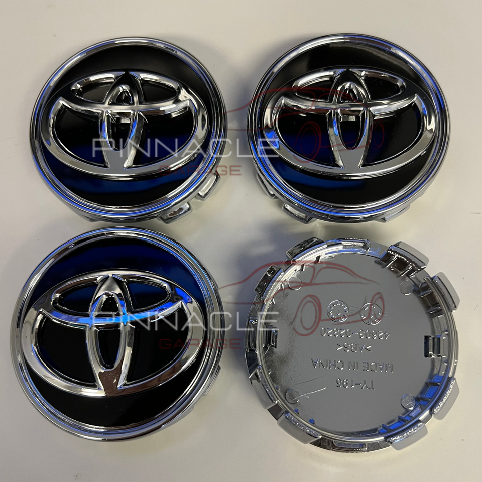 4PCS TOYOTA 62mm Black Wheel Center Caps, Camry Avalon RAV4 CHR