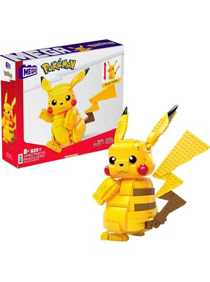 Mega Construx Pokemon JUMBO Pikachu Building Blocks Set 825 pcs Ages 8+