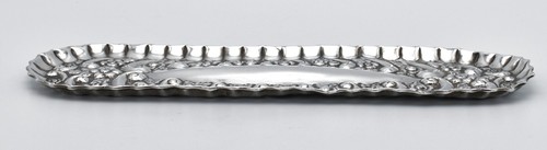 Antique Solid Silver Pen Tray Edwardian 1901 Repousse Scroll Floral Elkington - Picture 5 of 5