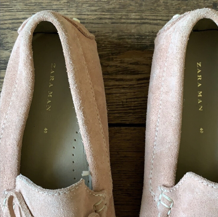 ZARA MAN pink suede loafers | eBay display picture 1