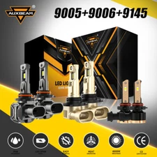 AUXBEAM 9005 9006 9145 LED Headlight High/Low Beam Fog Light Bulbs Canbus 6500K