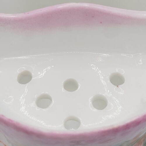Early 20th Century Porcelain Floral Shaving Mug Moustache Cup Fancy Handle - Picture 6 of 22