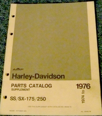 1976 AMF Harley Davidson SX-250 Motorcycle Parts Catalog