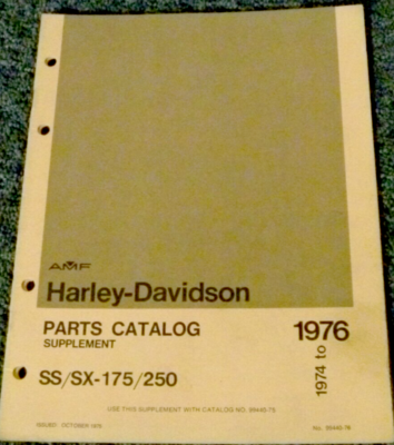 1976 AMF Harley Davidson SX-250 Motorcycle Parts Catalog