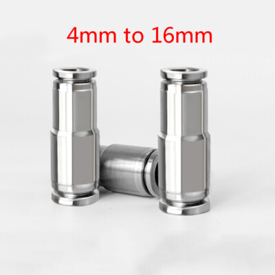 A2 Stainless Steel Straight Push-in Pneumatic Hose Connectors Fittings 4mm-16mm
