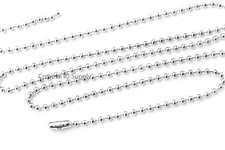 WHOLESALE LOT 200 500 1000 BALL CHAIN 2.4mm 24" OR 30" NICKEL PLATED USA SELLER