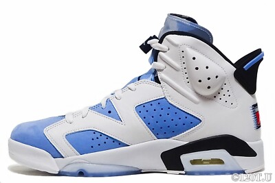 Air Jordan 6 ホワイト/ブルー/ブラック New Nike Air Jordan 6 Retro Shoes - White/ Black (CT8529-112