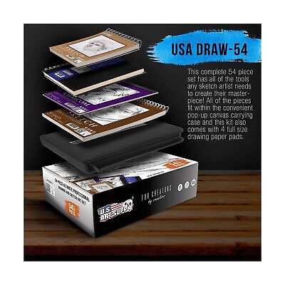 54-Piece Drawing & Sketching Art Set with 4 Sketch Pads - Ultimate Kit —  U.S. Art Supply