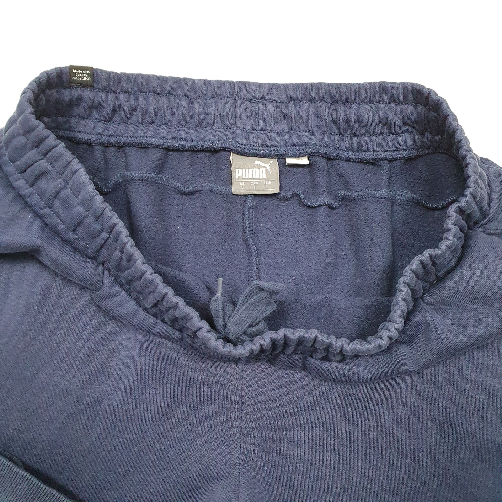 PUMA Jogger Trousers Cotton Navy Mens W32 L29 image 2