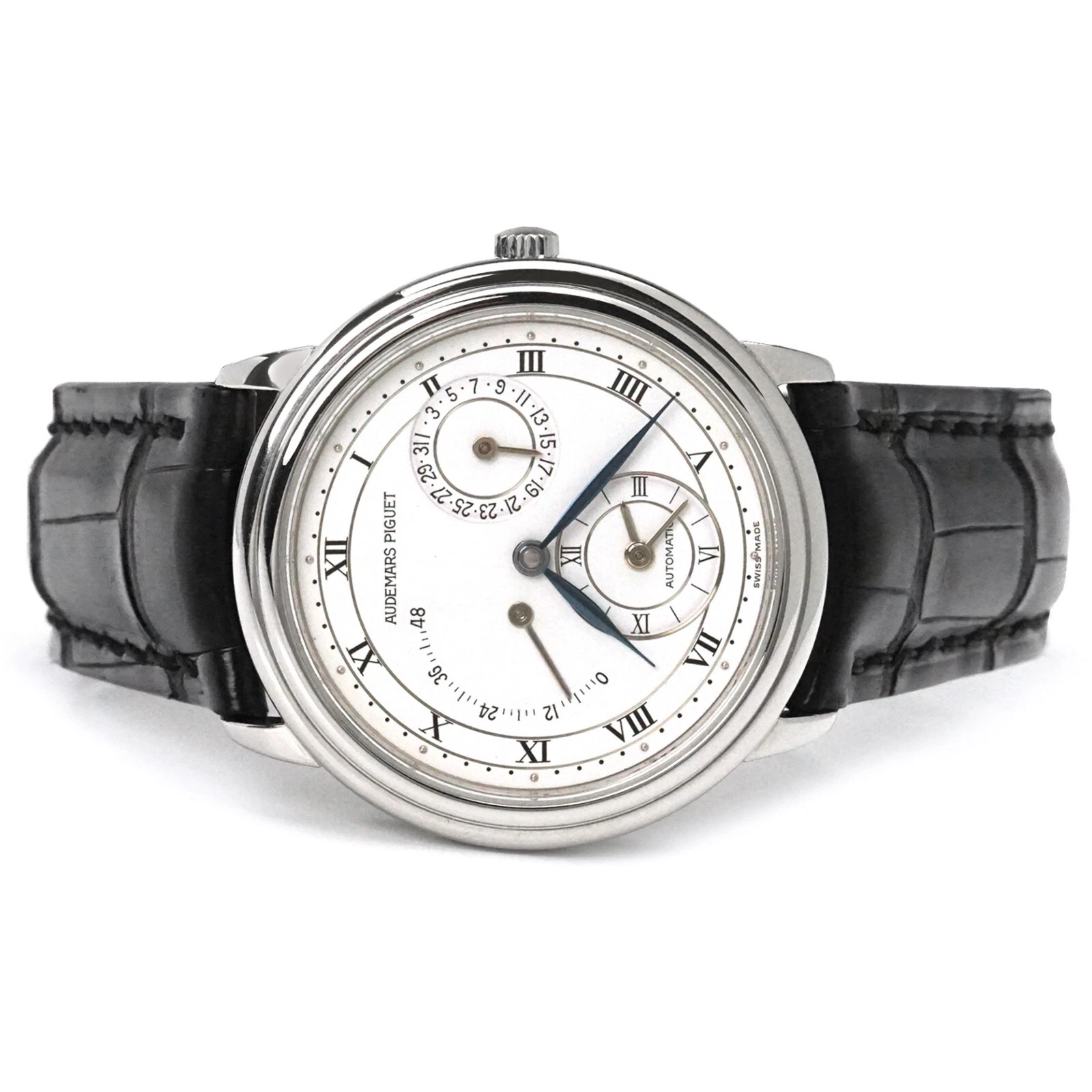 Audemars Piguet — Audemars Piguet Jules Audemars Dual Time Wristwatch 25685PT Platinum c. 1990's