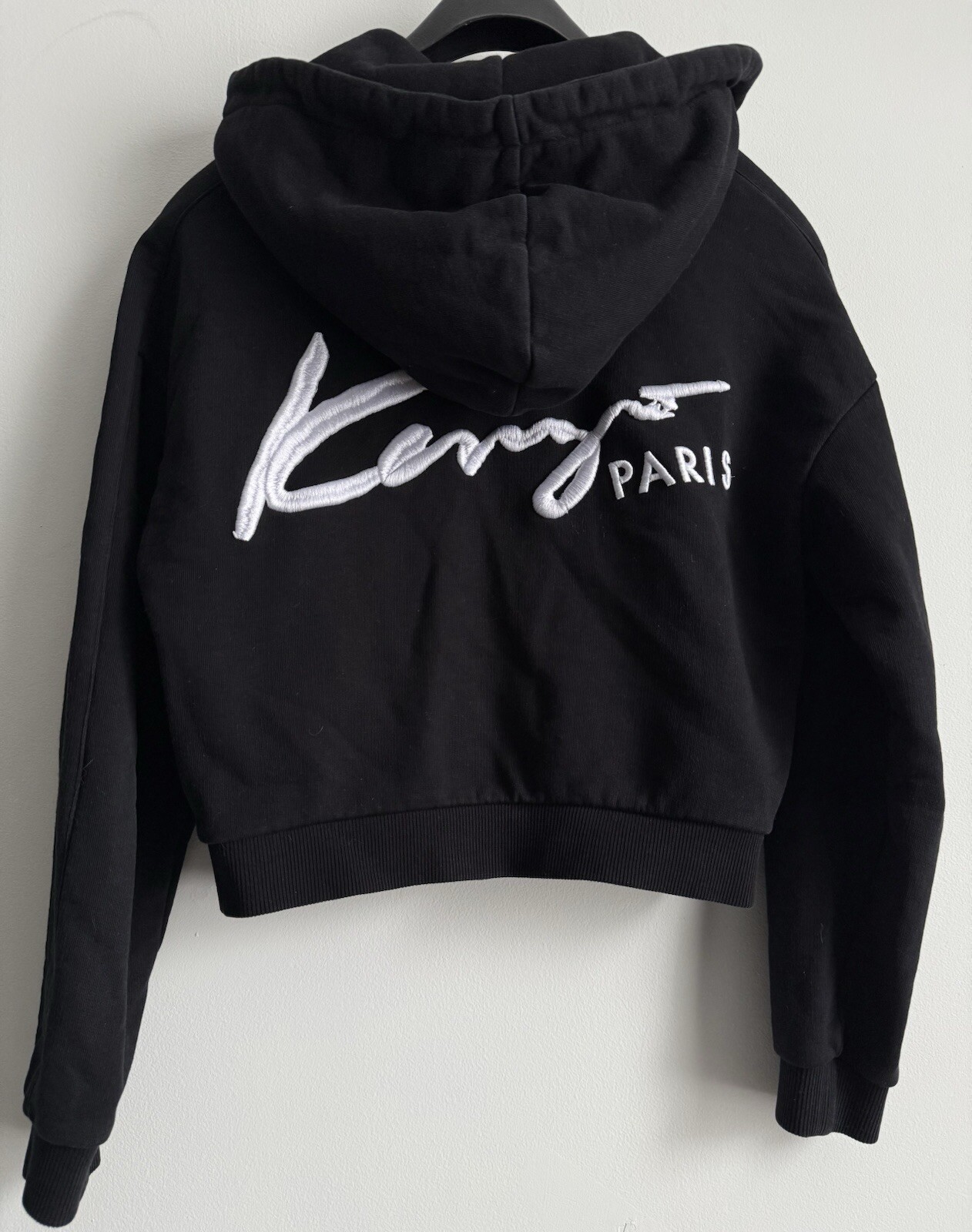 KENZO BLACK HOODIE CROPPED SIZE XS