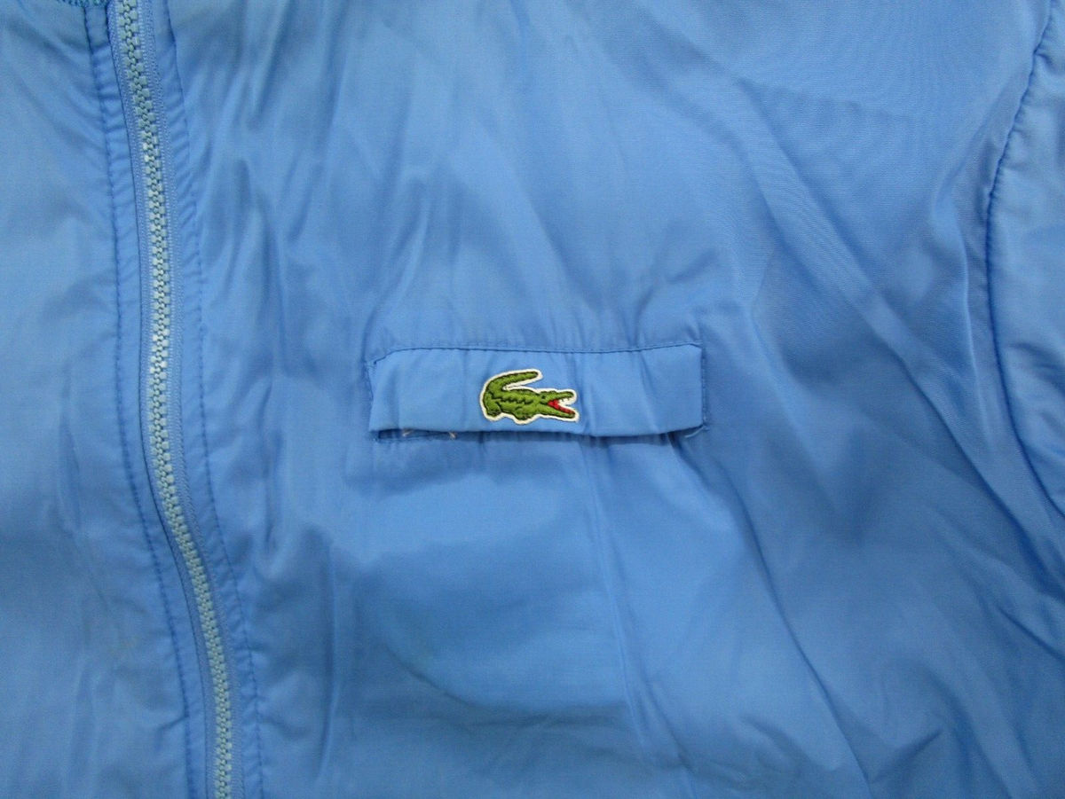 VTG 90s Lacoste Reversible Blue Long Sleeve Full Zip Jacket Men's