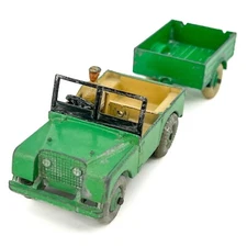 1954 Dinky Toys #340/341 Green Land Rover & Trailer Man Cave Diecast Steel WOW!