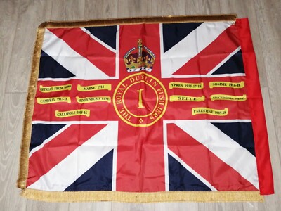 The Royal Dublin Fusiliers 1st Battalion Kings Farben Flagge.