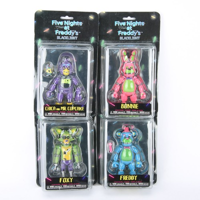 #ad #ad Five Nights At Freddy Blacklight Bonnie Chica Foxy Cupcake 5quot;Action Figure $89.99