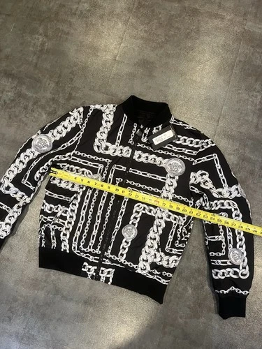 $2050 Men's Versace medusa chains reversible bomber jacket size 52 Fits L image 13