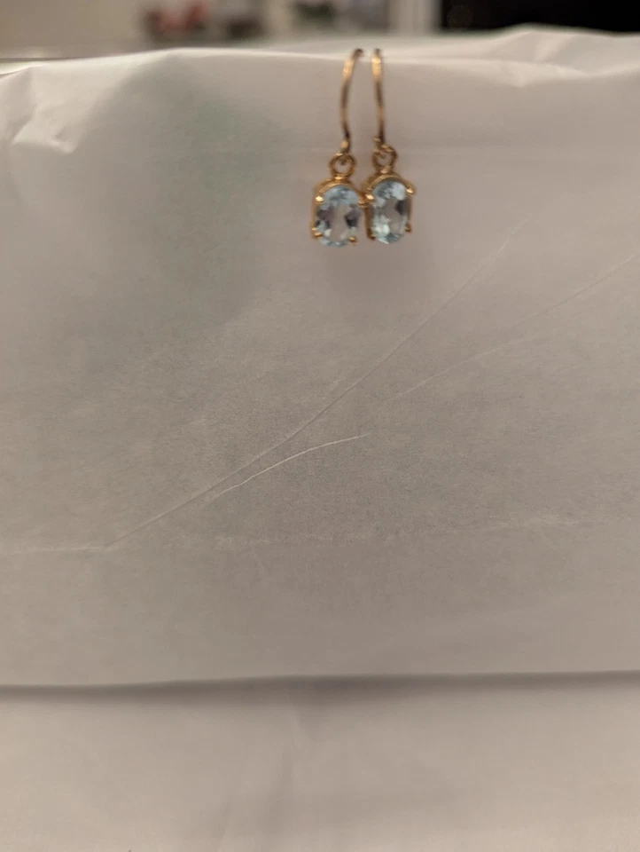 blue topaz dangle earrings - Image 4 of 4