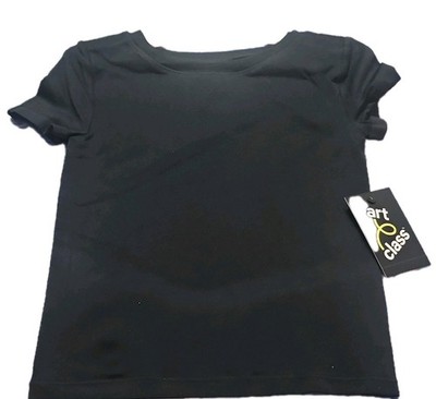 art class Girls Black Basic Short Sleeve T-Shirt S (6/7) Crew Neck Knit