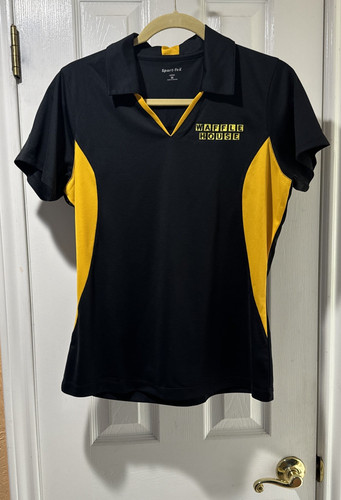Waffle House Black/Yellow Uniform Pullover Shirt (M)Women Sport Tek Logo Poly.