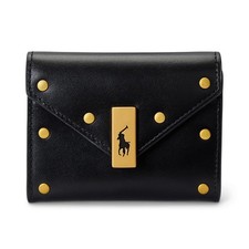 POLO RALPH LAUREN Studded ID Card Case Leather w/Box NEW