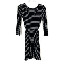 American Eagle Outfitters Soft & Sexy Black & White Stripe Skater Dress Womens S