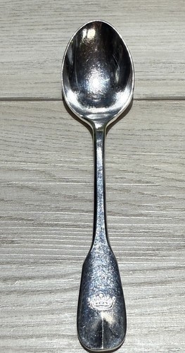 Sheffield MAXFIELD cucchiaino placcato argento con corona insegne Inghilterra posate raso