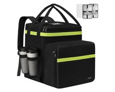 Large Insulated Food Delivery Backpack, Hot And Cold, 4 Cup Holders, Pizza Bag
